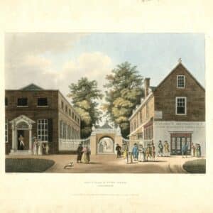 The Old Wells and Pump Room, Cheltenham, an aquatint by Thomas Hulley, 1813.